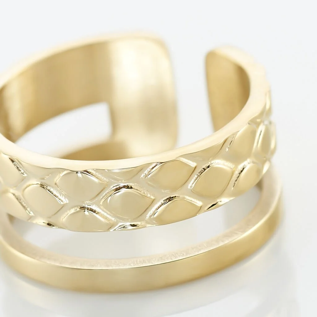 Histoire D'Or Bague Ajustable Abram Acier Doré 6 Histoire D'Or Bague Ajustable Abram Acier Doré – Image 4