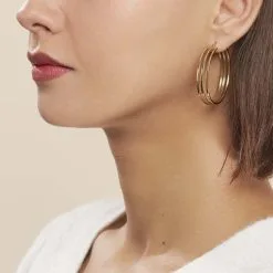 Histoire D'Or Créoles Adel Acier Jaune -Boucles d'oreilles Bracelet Soldes MIOFJW0055 model0