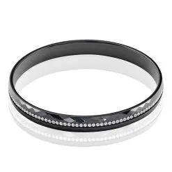 Histoire D'Or Bracelet Jonc Lola Cera Ceramique Noir Strass Et Céramique