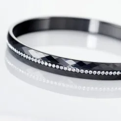 Histoire D'Or Bracelet Jonc Lola Cera Ceramique Noir Strass Et Céramique -Boucles d'oreilles Bracelet Soldes MRBFNXN001 view2